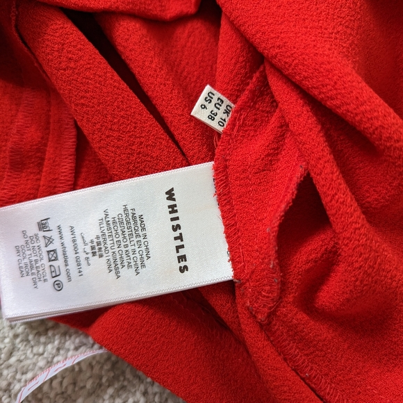 Whistles Red Long Sleeve Pencil Dress UK Size 10 - Picture 7 of 9